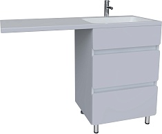 Stella Polare Тумба с раковиной Корделия 110 R под стиральную машину белая